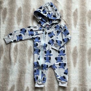 Elephant 🐘 Print Baby Boy Hooded Jumper